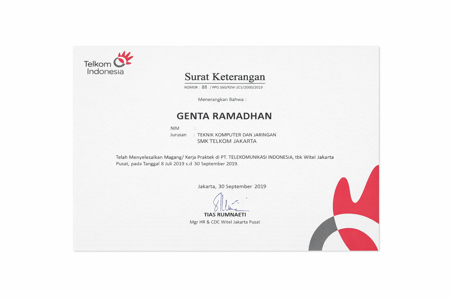 Magang PT Telkom Indonesia